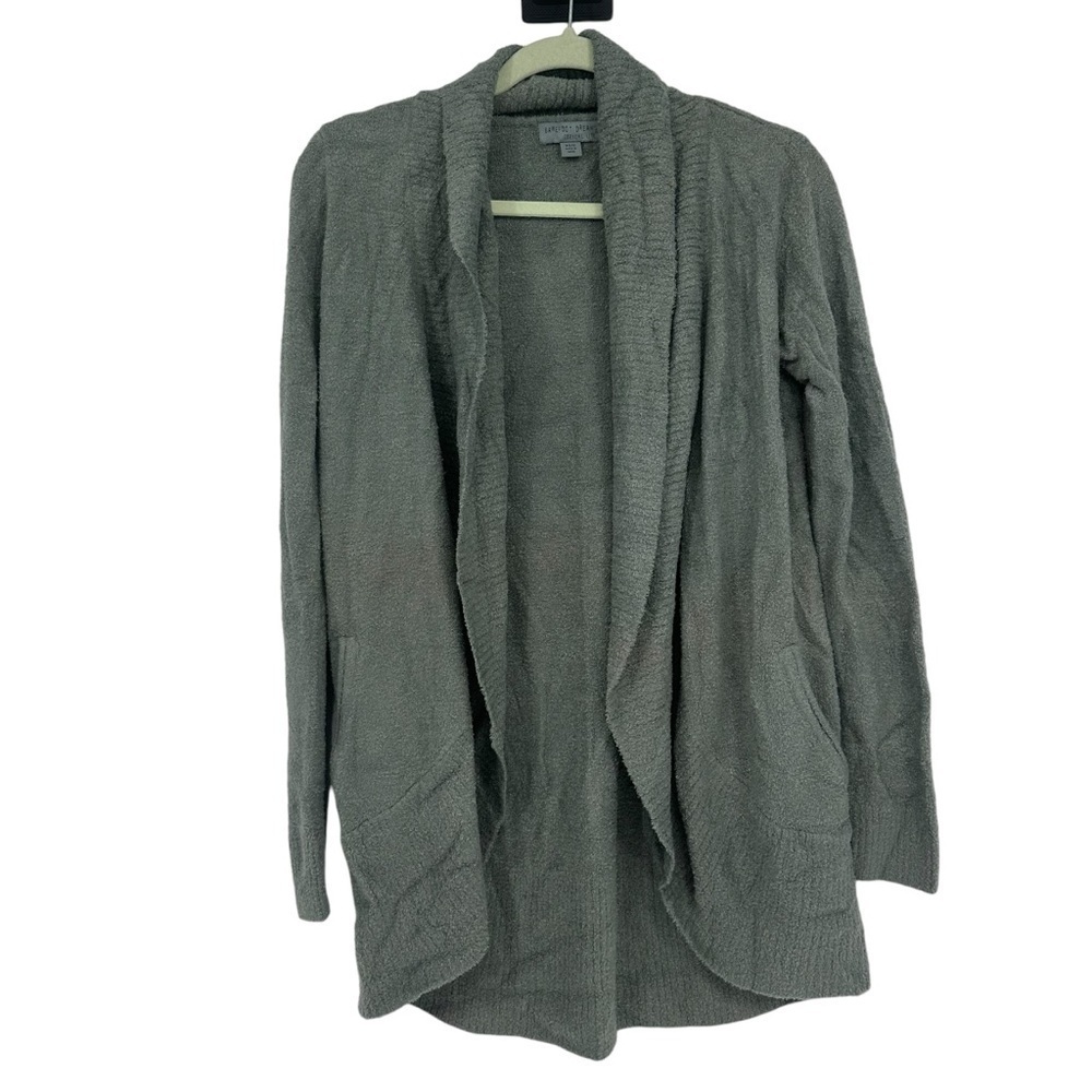 Barefoot Dreams Cozy Chic Lite XS/S Circle Open Front Cardigan in Spruce Green